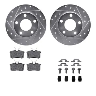 R1 Concepts WGSH1-73026 eLINE Rotor - Drilled & Slotted - Silver W/ Performance Pads